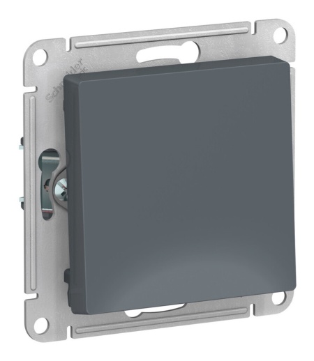 Выключатель 1-клавишный двухполюсный Systeme Electric ATLASDESIGN, скрытый монтаж, грифель