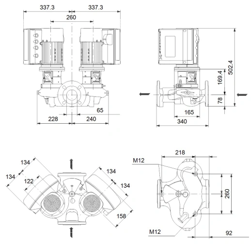 Центробежный насос Grundfos TPE2 D 65-80 N-A-F-A-BQBE-EDB 99224049