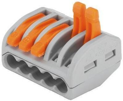 Клемма без пасты (только для медных проводов) 5х0,08...4мм.кв. WAGO