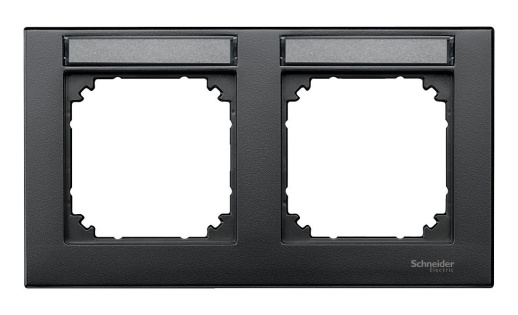 Рамка 2 поста MERTEN M-PLAN, горизонтальная, антрацит