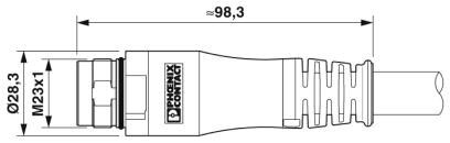 Штекерный разъем, пластиковая заливка с обеих сторон K-7E-M23 M9/2,0-D03/M23 F8