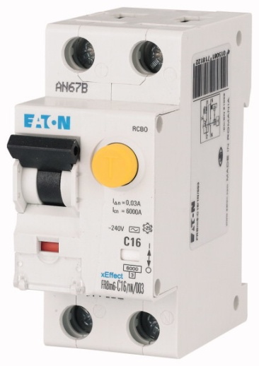 FRBm6-B2/1N/001 Дифференциальный автоматический выключатель 2/0,01А (AC), кривая отключения В, 1 N полюсов, откл. способность 10 кА