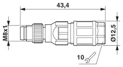 Соединитель для датчика/исполнительного устройства SACC-M 8MS-3QO-0,25-M