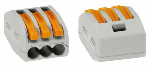 Клемма без пасты (только для медных проводов) 3х0,08...4мм.кв. WAGO