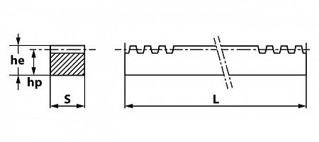 Рейка зубчатая прямозубая TECHNIX CR37050