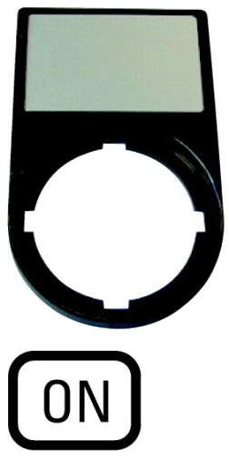 Шильдик "ON" с держателем 30х50, цвет черный M22S-ST-GB6