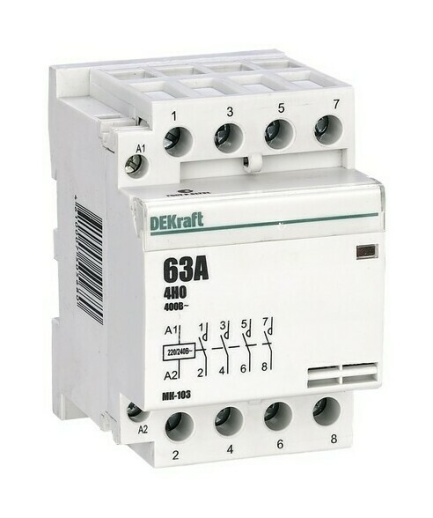 Модульный контактор DEKraft МК-103 3НО 1НЗ 32А 230В AC