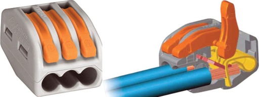 Клемма без пасты (только для медных проводов) 3х0,08...4мм.кв. WAGO упаковка 10 шт