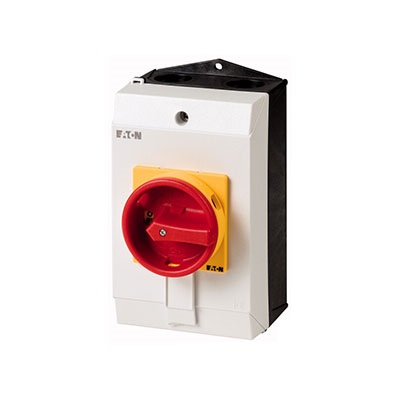 Главный выключатель в корпусе, 3P Plus N , 32А , красно-желтая ручка , запираемый P1-32/I2/SVB/N