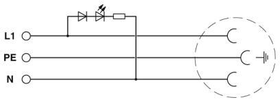 Розетка EO-D/PT/LED/GN
