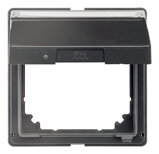 Крышка для розетки MERTEN AQUADESIGN IP44, с заземлением, с крышкой, антрацит