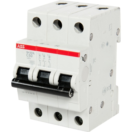 Выключатель автоматический модульный ABB SH203L 3п C 50А 4.5кА C50 2CDS243001R0504