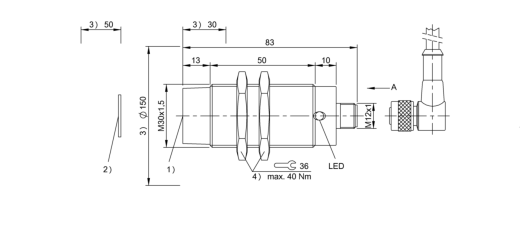 RFID головка чтения/записи Balluff BIS M-400-007-001-02-S115