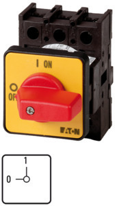 Кулачковый выключатель, 3 полюса, 25А, переднее крепление, аварийное исполнение P1-25/E-RT