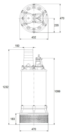 Грязевой насос Grundfos DWK.E.10.150.220.5.1D.R 96922748