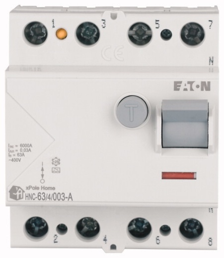 HNC-63/4/003-A Выключатель дифференциального тока (RCCB), 63A, 4p, 30мА, тип чувствительности A