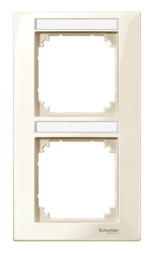 Рамка 2 поста MERTEN M-PLAN, вертикальная, бежевый блестящий