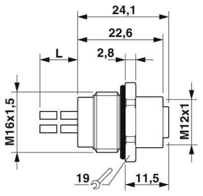 Встраиваемые разъемы SACC-E-M12FST-4P-M16XL/0,5