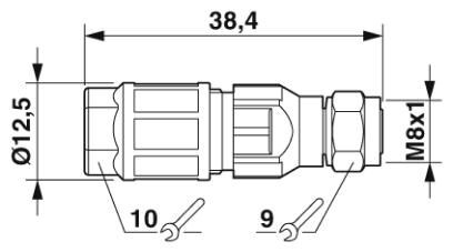 Соединитель для датчика/исполнительного устройства SACC-M 8FS-4QO-0,5-VA