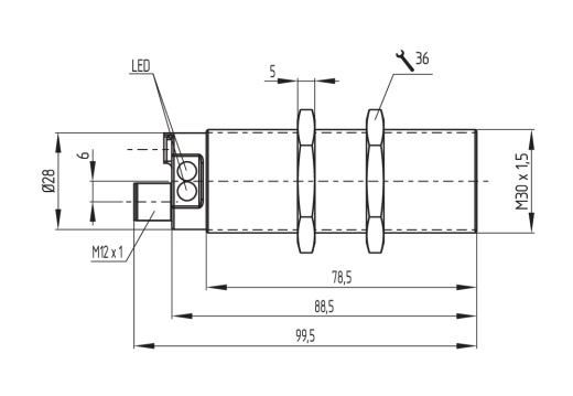 Индуктивный датчик безопасности Schmersal CSS11-30S-D-M-ST
