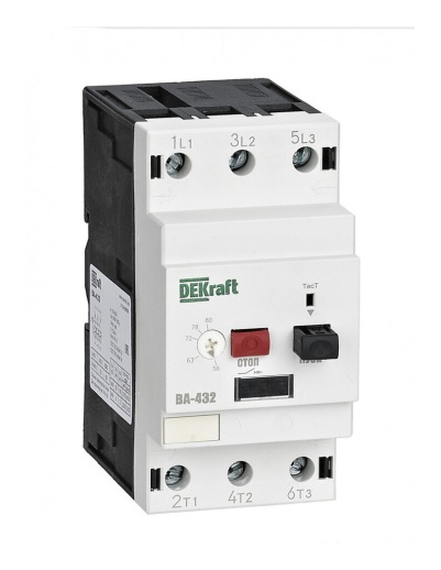 Силовой автомат для защиты двигателя DEKraft ВА-430 40А 3P, термомагнитный расцепитель