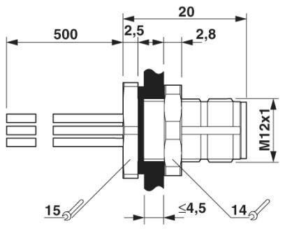 Проходная деталь SACC-DSI-MS-8CON-M12/0,5 SCO