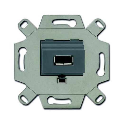 Механизм розетки USB ABB, скрытый монтаж, серый, 0261//13-500