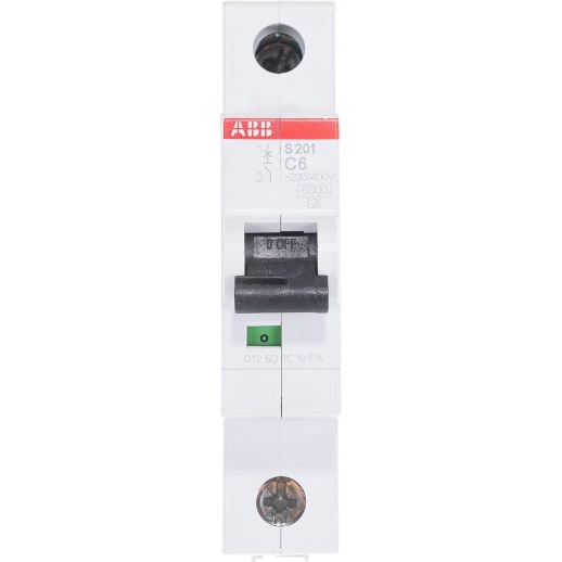 Выключатель автоматический модульный ABB S201 1п C 6А 6кА C6 2CDS251001R0064
