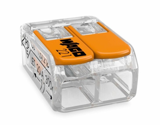 Клемма без пасты с рычажком (только для медных проводов) 2х0,14...4мм.кв. WAGO упаковка 5 шт