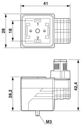 Штекерный модуль для электромагнитного клапана SAC-3P-MS/A-1L-Z SCO