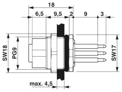 Встраиваемые разъемы SACC-DSI-FS-5CON-L180/12 SCO