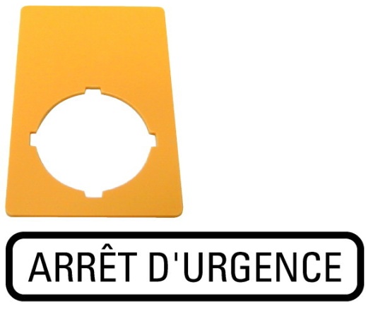 Знак, аварийная остановка , желтый, ГхШ = 50x33mm , ARRET D Urgence M22-XZK-F99