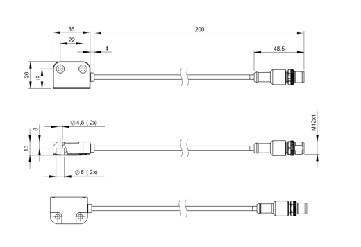Магнитный датчик безопасности Balluff BID R01K-4M100-M20ZZ0-EP00,2-S92