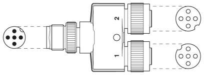 Y-разветвитель SAC-3P-M12Y/2XM12FS B PE
