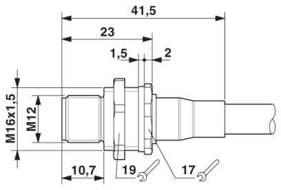 Встраиваемый соединитель для шинной системы SACCBP-M12MS-5CON-M16/1,0-920
