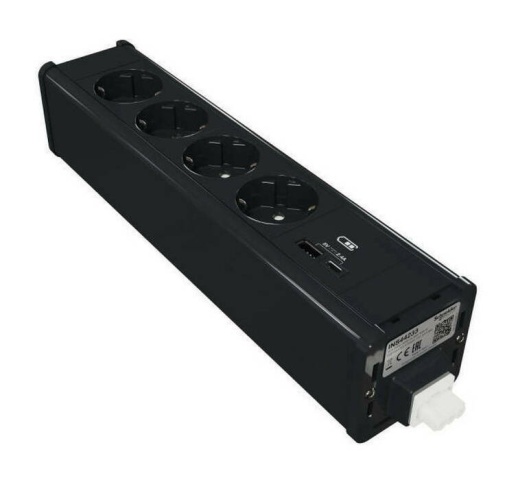 Unica System  Блок 4хРозетка (2К З) и 2хUSB типа A//C АНТРАЦИТ